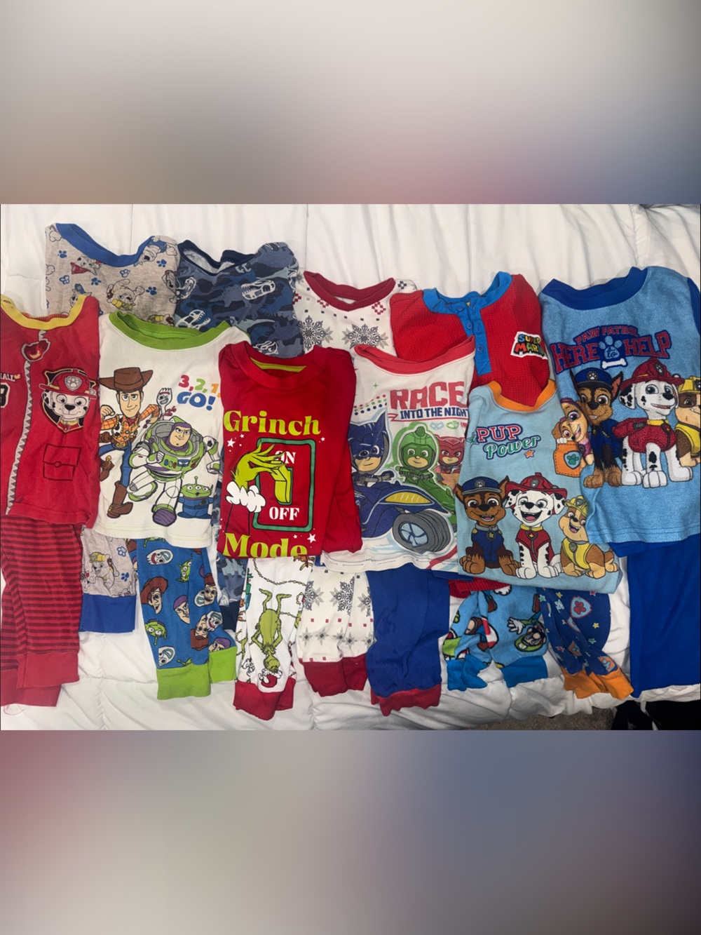 Large Bundle of Character Pajama Sets (3T & 4T & 5T)